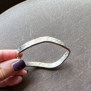 Elegant Silver Textured Bracelet